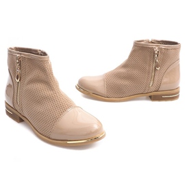 Bottines Élégantes Ajourées B8107 Beige 2