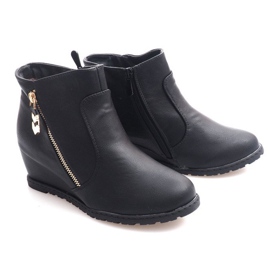 Bottes Chaudes Sur Compensée Avec Une Fermeture À Glissière XY699 Noir le noir 2