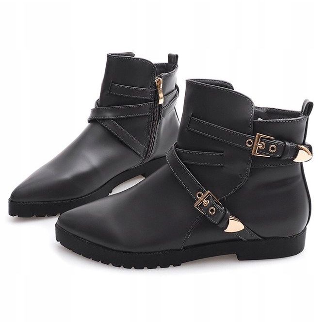 Bottes élégantes chaudes avec boucle HW13 Gris 1 Bottes élégantes chaudes avec boucle HW13 Gris 1