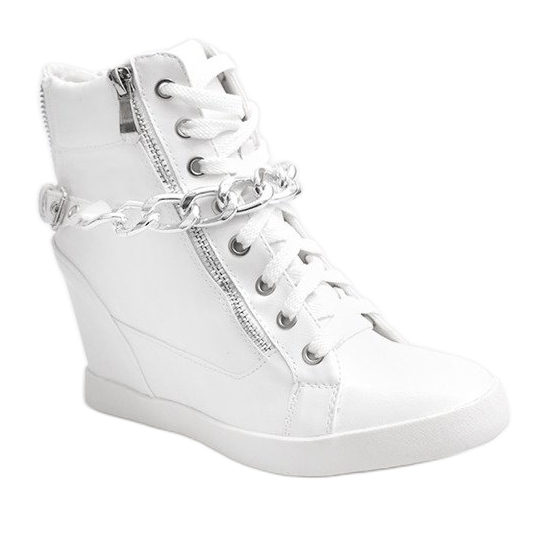 Bottes Baskets Sur Compensée 8089 Blanc blanche 1