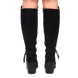Bottines en daim sur poteau ES8516 Noir le noir 4
