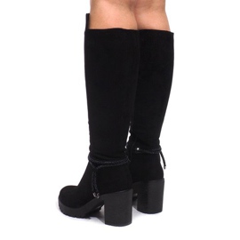 Bottines en daim sur poteau ES8516 Noir le noir 5