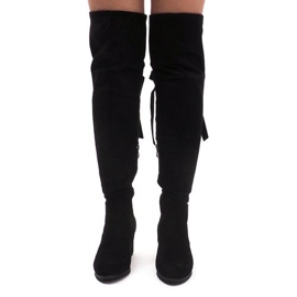 Bottes en daim chaudes sur une barre ES8517 Noir 2