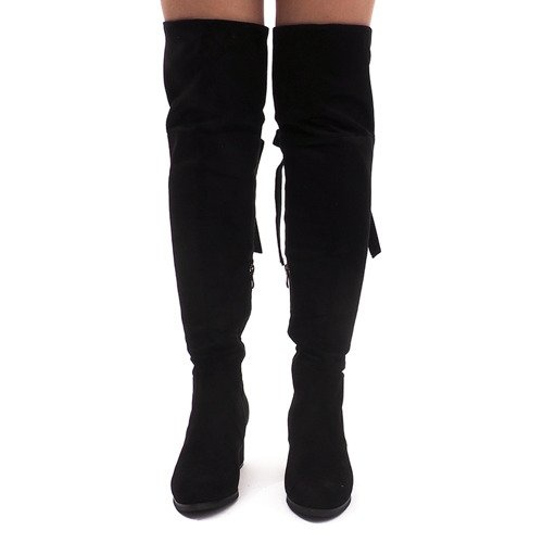 Bottes en daim chaudes sur une barre ES8517 Noir 2