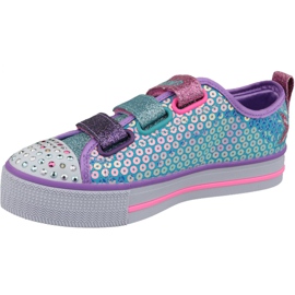 Skechers Twinkle Lite Jr 20062L-TQMT chaussures bleues multicolore 1
