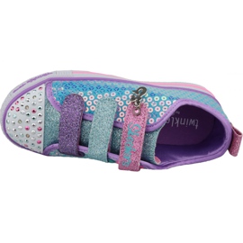 Skechers Twinkle Lite Jr 20062L-TQMT chaussures bleues multicolore 2