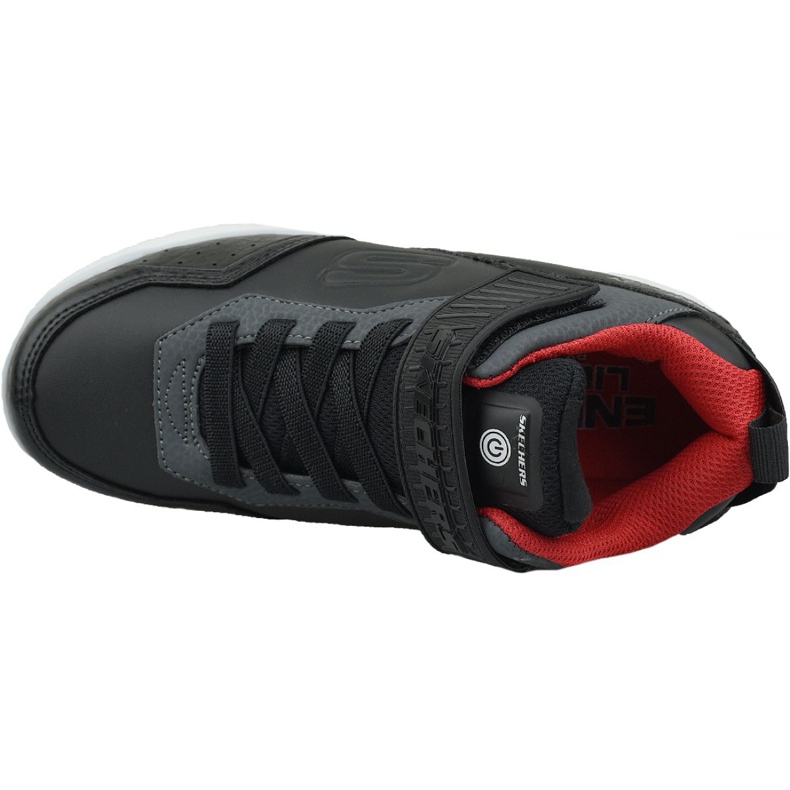 Chaussures Skechers Energy Lights Jr 90613L-BKRD le noir 2