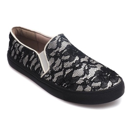 Slip Sneakers Slip Lace Q10 Blanc noir 1