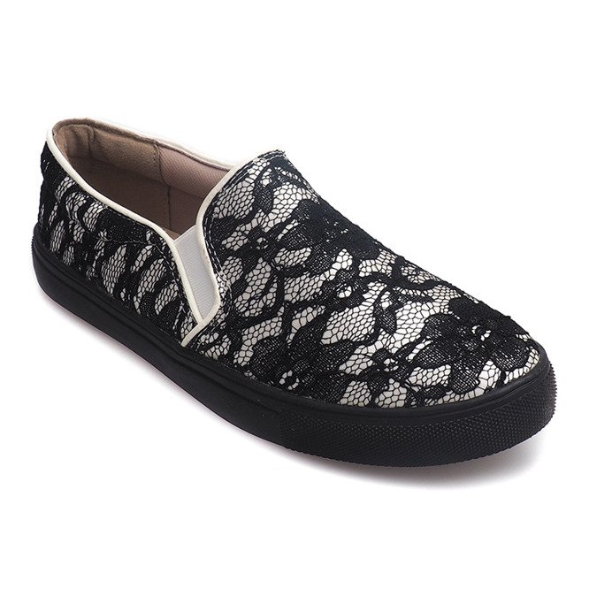 Slip Sneakers Slip Lace Q10 Blanc noir 1