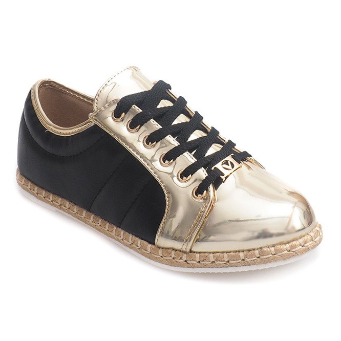 Espadrilles en lin Q52 Baskets noires le noir jaune 1