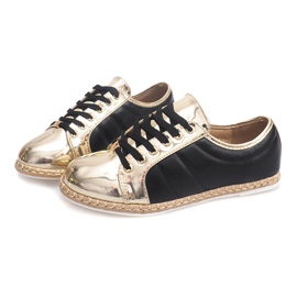 Espadrilles en lin Q52 Baskets noires le noir jaune 3