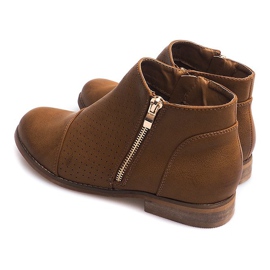 Boots ajourées à fermeture éclair H197 Camel brun 4