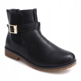 Bottes Avec Caoutchouc Et Boucle Fourrure E598 Noir vert 2