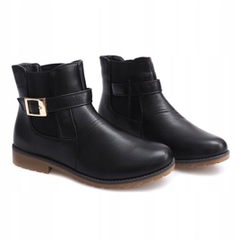Bottes Avec Caoutchouc Et Boucle Fourrure E598 Noir le noir vert 3