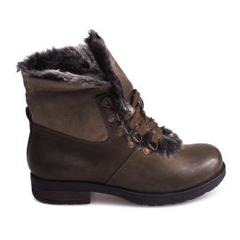 Bottines Chaudes Jodhpur boots Fourrure X467 Vert multicolore 4