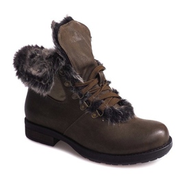 Bottines Chaudes Jodhpur boots Fourrure X467 Vert multicolore 3
