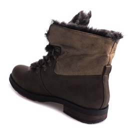 Bottines Chaudes Jodhpur boots Fourrure X467 Vert multicolore 1