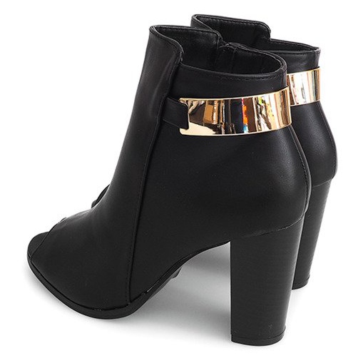 Bottines ouvertes sur poteau F906 Noir 1