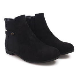 Bottines En Daim Avec Bande Élastique 3670 Noir 1