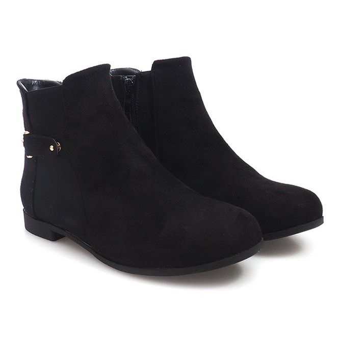 Bottines En Daim Avec Bande Élastique 3670 Noir le noir 1