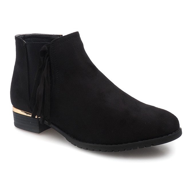 Bottines En Daim Avec Élastique 837 Noir le noir 1