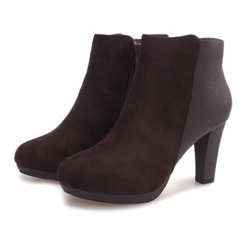 Bottes chaudes sur un talon 1163B-GA Marron brun 4