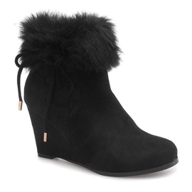 Bottes Noires Sur Compensée L6058 le noir 2
