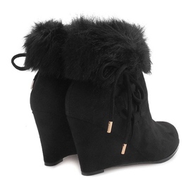 Bottes Noires Sur Compensée L6058 le noir 1