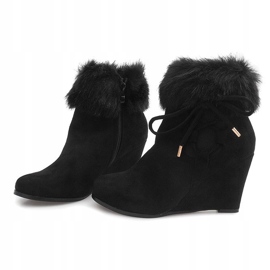 Bottes Noires Sur Compensée L6058 le noir 3