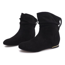 Bottes Compensées En Daim C-7111 Noir le noir 4