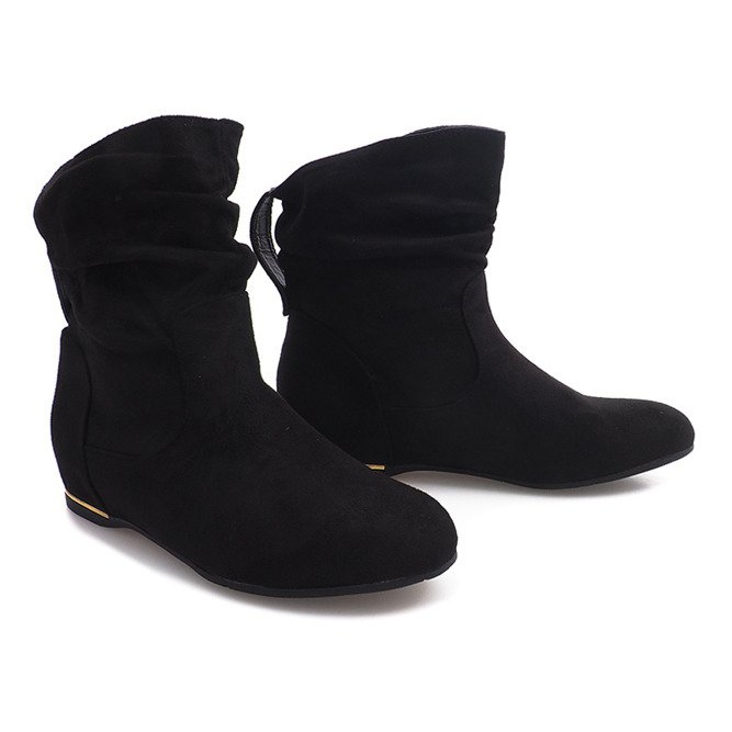 Bottes Compensées En Daim C-7111 Noir 1