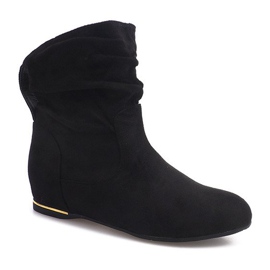 Bottes Compensées En Daim C-7111 Noir le noir 2