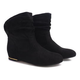 Bottes Compensées En Daim C-7111 Noir le noir 3