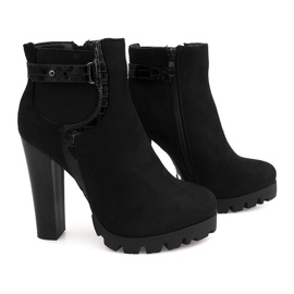 Bottes Chaudes Sur Un Poteau Noir ZH669 le noir 3