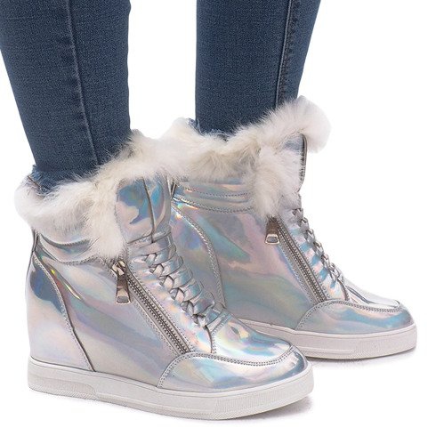 Baskets chaudes argentées R-99 gris 1