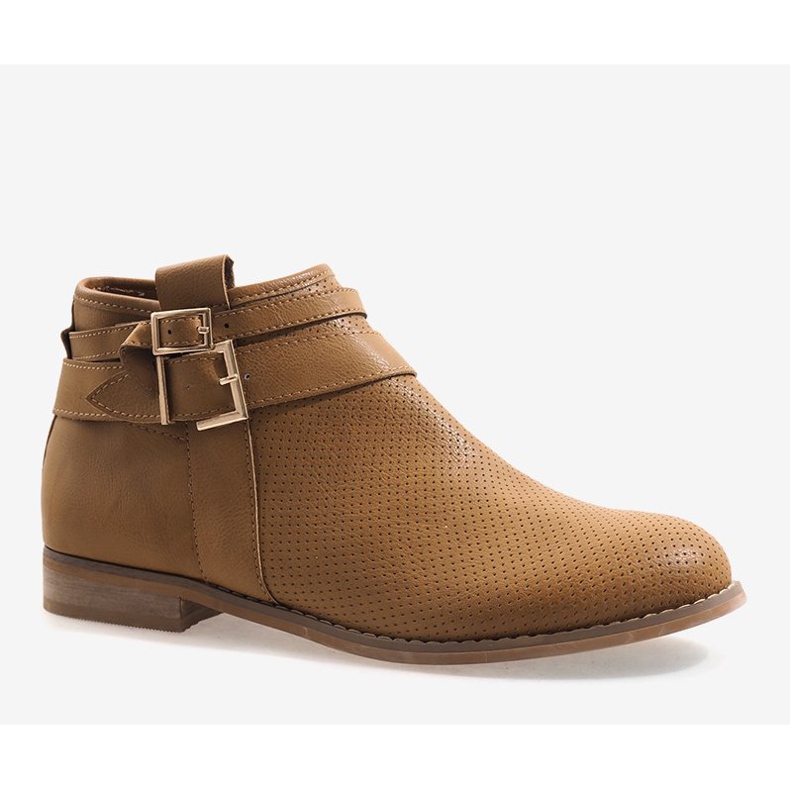 Boots ajourées à fermeture éclair H208 Beige 1