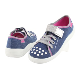 Befado chaussures pour enfants 251Y109 jeans bleu marine rose gris 4