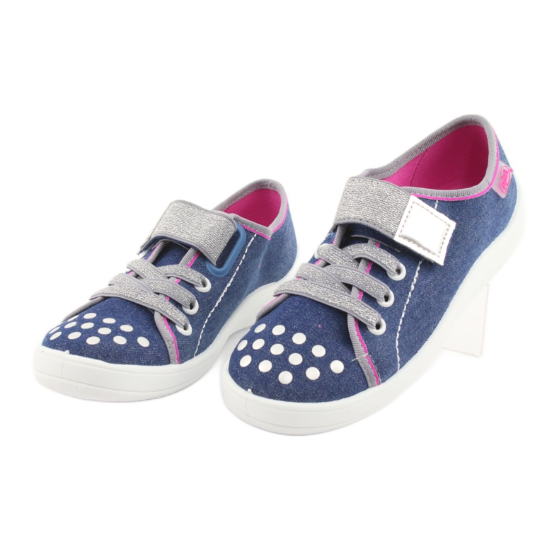 Befado chaussures pour enfants 251Y109 jeans bleu marine rose gris 3