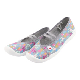 Chaussures pour enfants Befado 116Y261 bleu rose gris vert jaune 3