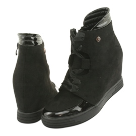 Sergio Leone Bottines Baskets Avec Un Nœud Avec Une Fermeture Éclair le noir 4