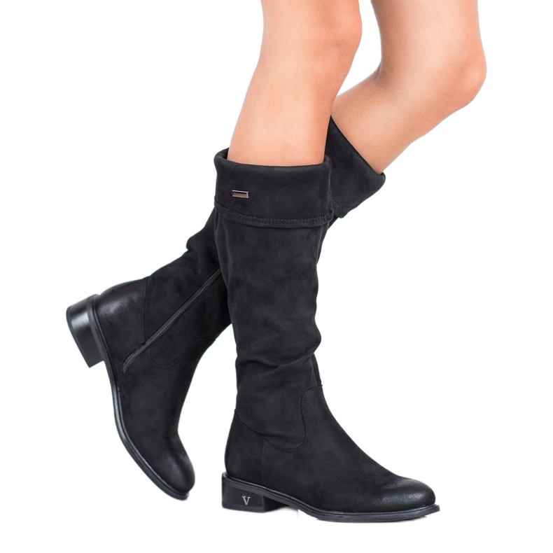 Bottines en daim VINCEZA le noir 1
