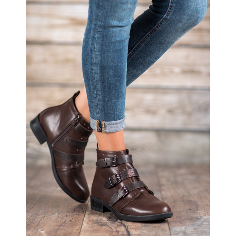 Small Swan Bottes à rayures décoratives brun 2