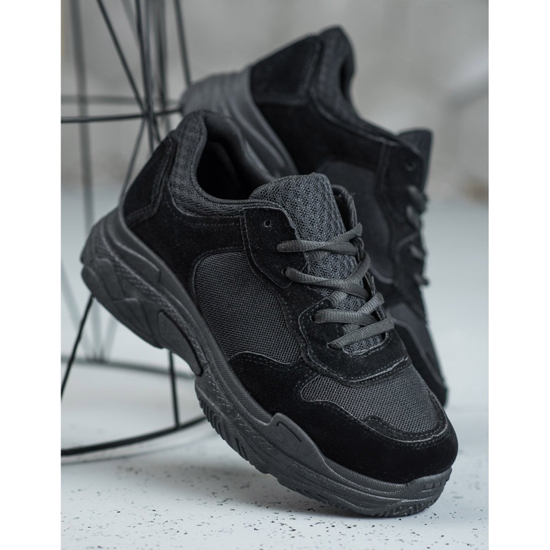 SHELOVET Chaussures de sport à lacets le noir 2