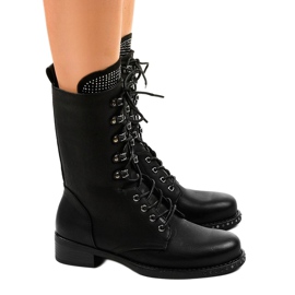 Bottes de travail noires à paillettes A-307 le noir 1