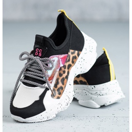 SHELOVET Chaussures de sport à imprimé léopard le noir multicolore 1