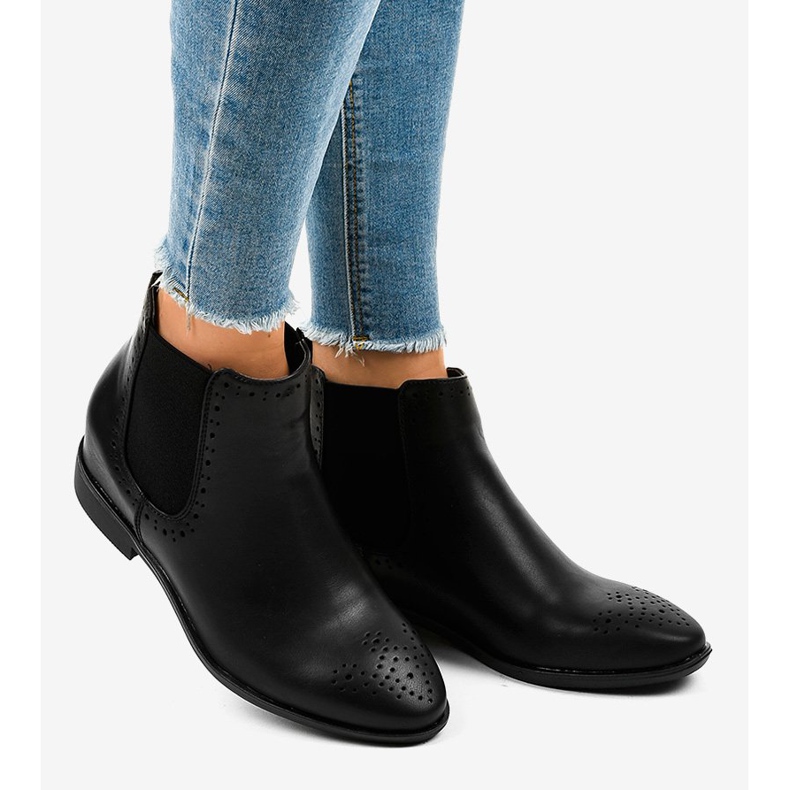 Bottes noires avec élastique A-187 le noir 2