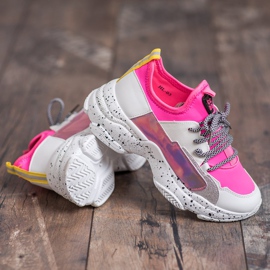 SHELOVET Baskets à enfiler rose multicolore 1