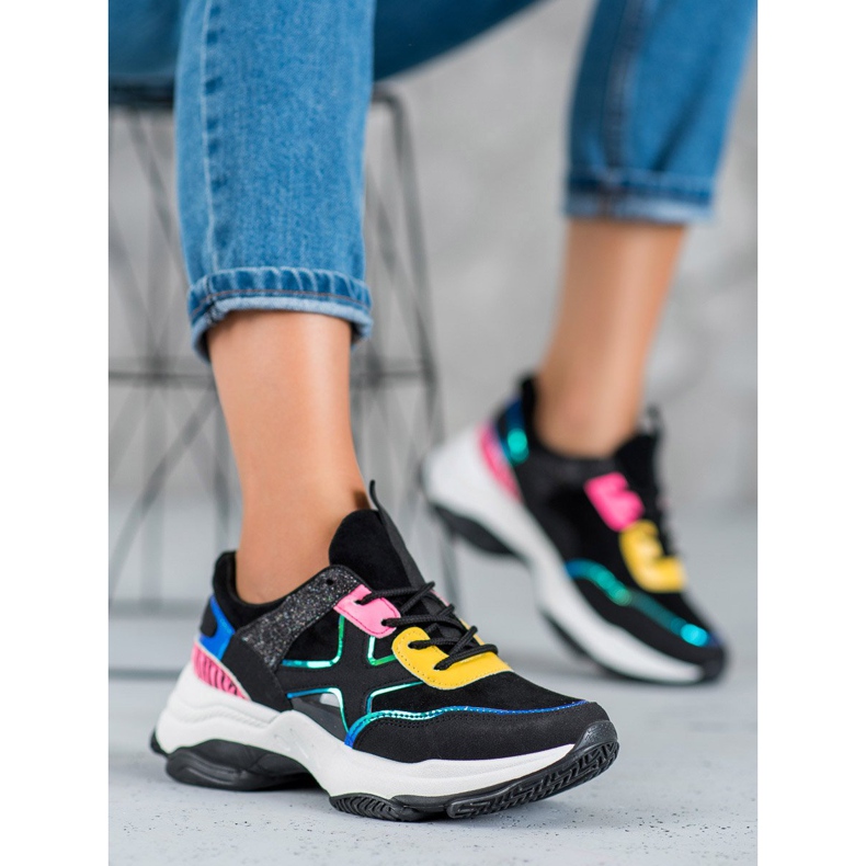 SHELOVET Chaussures de sport à la mode noir 2