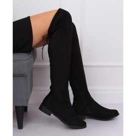 Bottines en daim noir QT04P Noir le noir 3