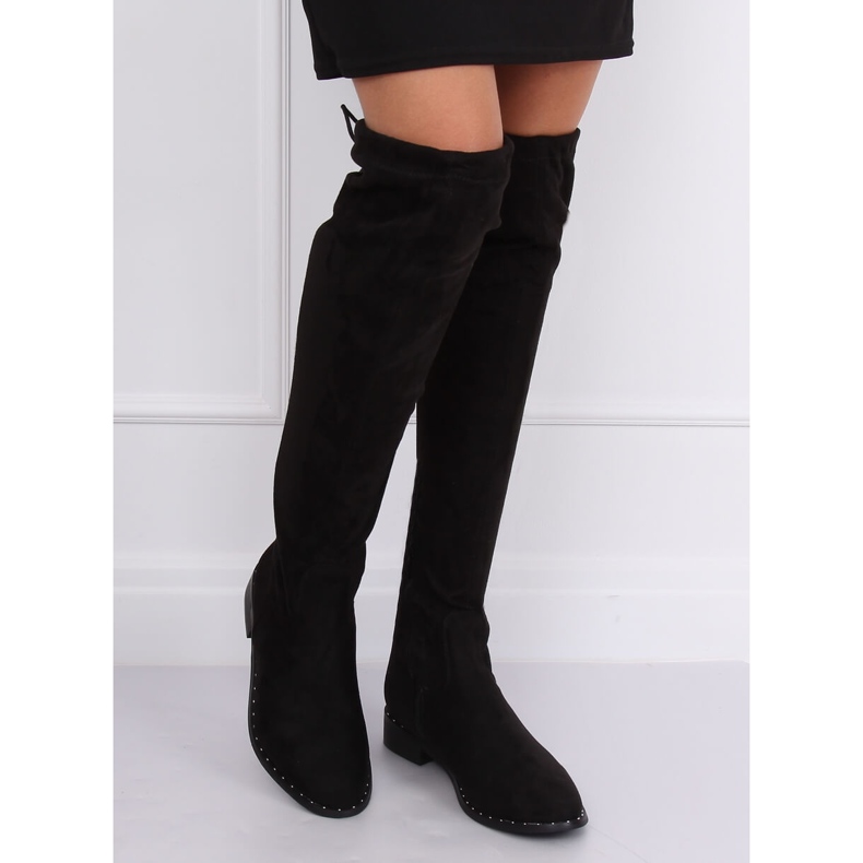 Bottines en daim noir QT04P Noir le noir 1